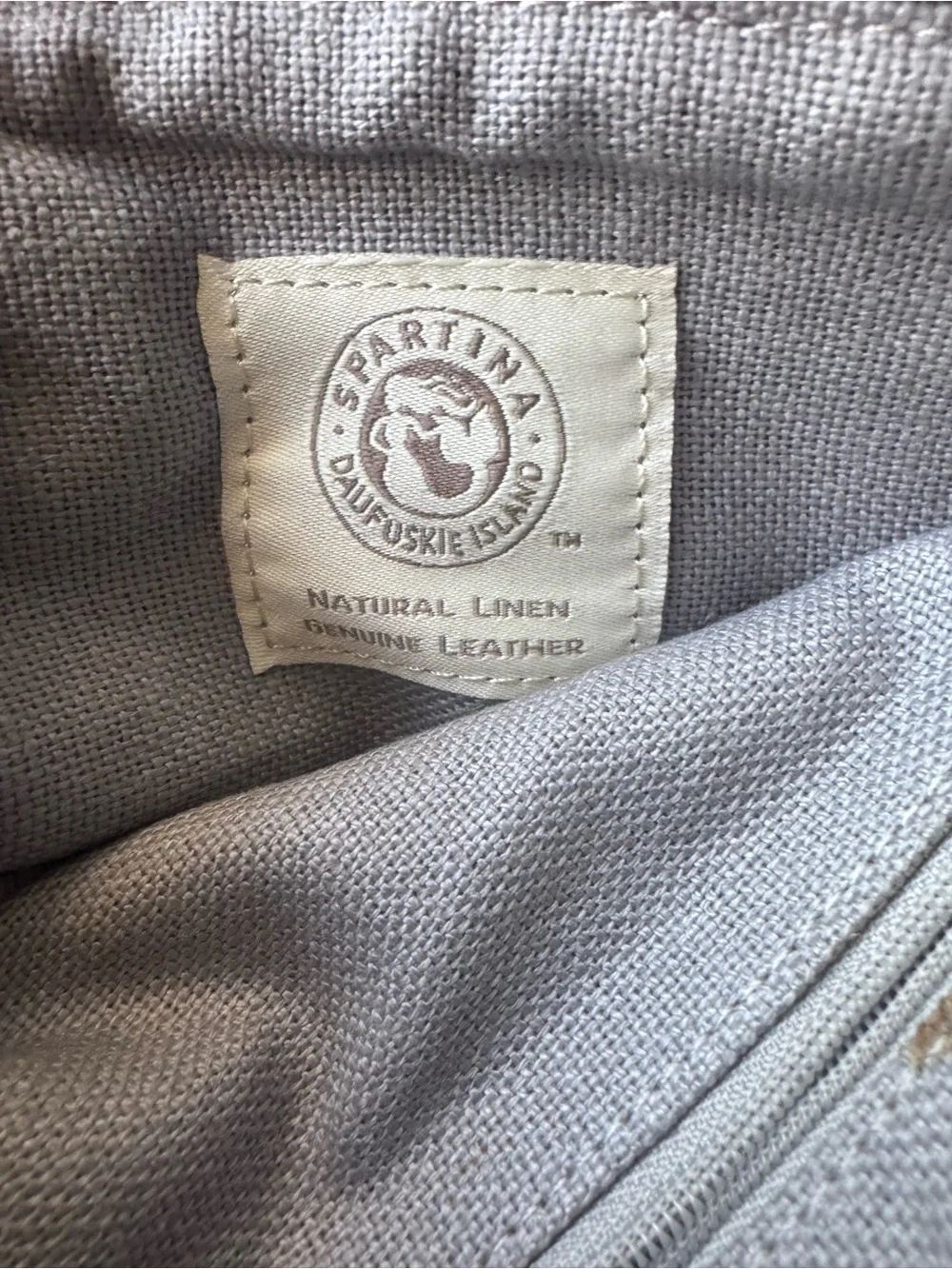 Spartina 449 Natural Linen coin wallet change purse in Light Gray